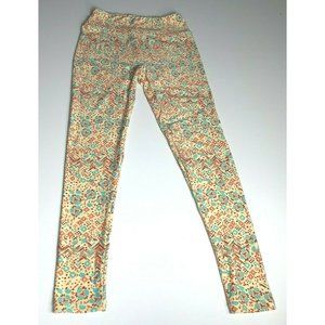 Lularoe Womens Leggings OS One Size Yellow Orange Red Green Geometric
